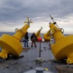 Zona de exclusión de parques eólicos marcada con las ayudas a la navegación de Sealite